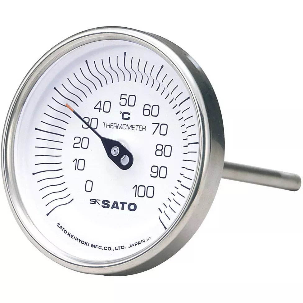SATO KEIRYOKI Bimetal Thermometer 0 to 150 ℃ Measuring Range, BM-T-90S 0:150℃ 200L(2010-56)