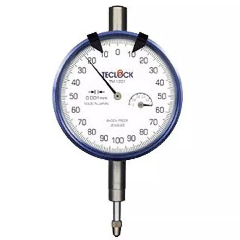 Teclock Dial Gauge 1 mm (3 mm (Free Stroke)) Measuring Ranges 0.001 mm Minimum Reading, TM-1201-0.8-1.1