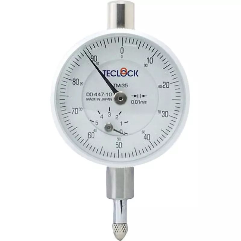 Teclock Small Dial Gauge 5 mm Measuring Ranges 0.01 mm Minimum Reading 1.3 or less N Measuring Force, TM-35