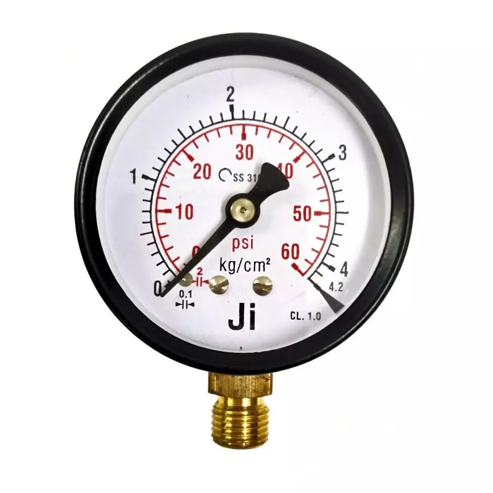 Japsin Instrumentation Commercial Pressure Gauge 0 to 4.2 Kg/cm² Range 63 mm (2½ Inch) Dial Size, JIPL-CPG-63MM-B1
