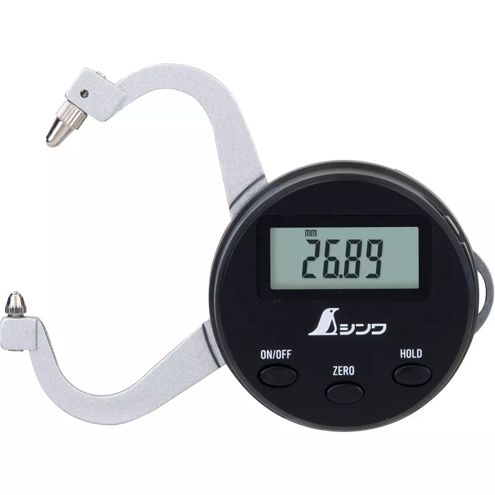 Shinwa Rules Digital Caliper Gauge Oval Rod 69x90x22 mm and 0.01 mm Minimum Reading, 73733