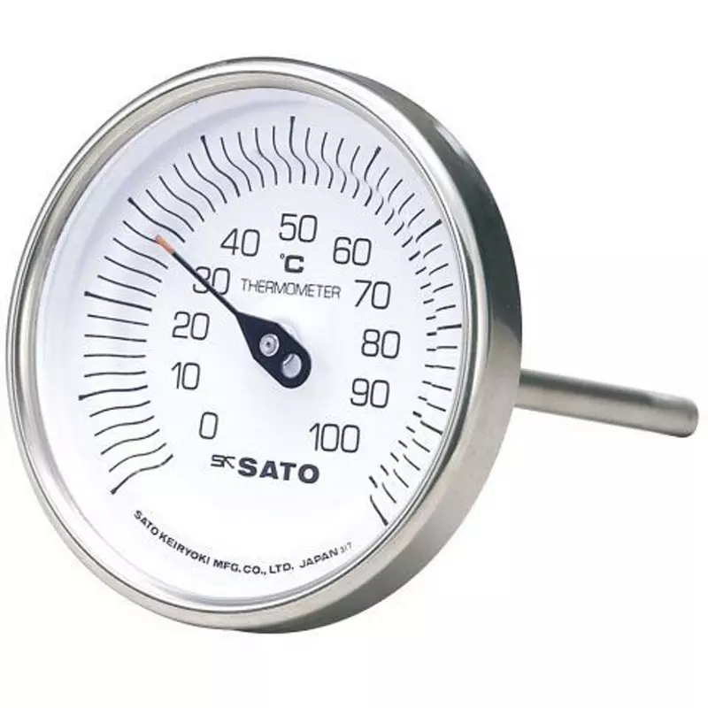 SATO KEIRYOKI Bimetal Thermometer -30 to 50 ℃ Measuring Range, BM-T-90S -30:50℃ 60L(2010-10)(Acrylic)