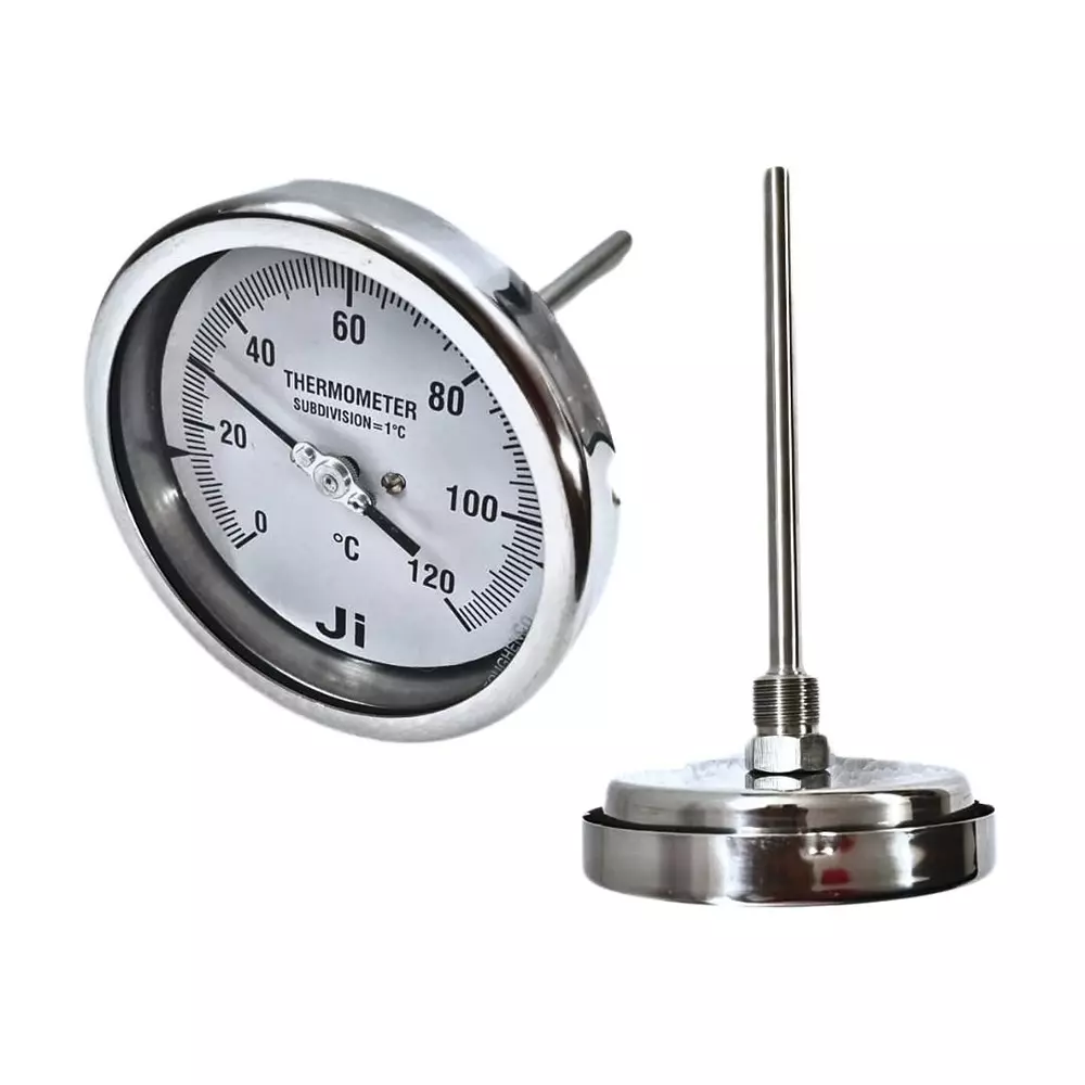 Japsin Instrumentation Bimetal Dial Thermometer Temperature Gauge 0 to 120°C Range 100 mm (4 inch) Dial Size, JIPL-BMT-100MM-12