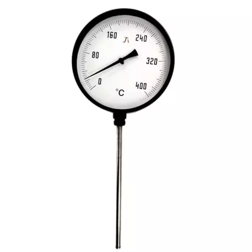 Japsin Instrumentation Bimetal Dial Thermometer Temperature Gauge 0 to 400°C Range 150 mm (6 inch) Dial Size, JIPL-BMT-150MM-B1