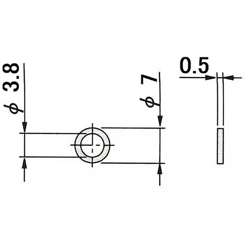 Mitutoyo Cylinder Gauge Parts Replacement Washer 0.5 mm Thickness, 204355