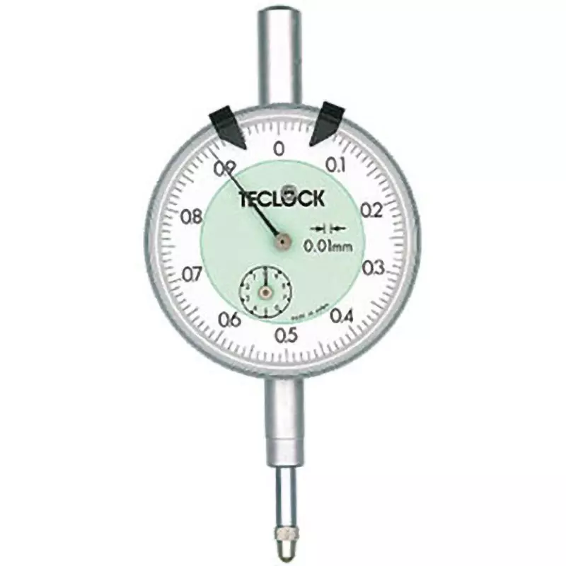 Teclock Dial Gauge Scale markings (0-0.5-1), green dial. 10 mm Measuring Ranges 0.01 mm Minimum Reading, TM-110P