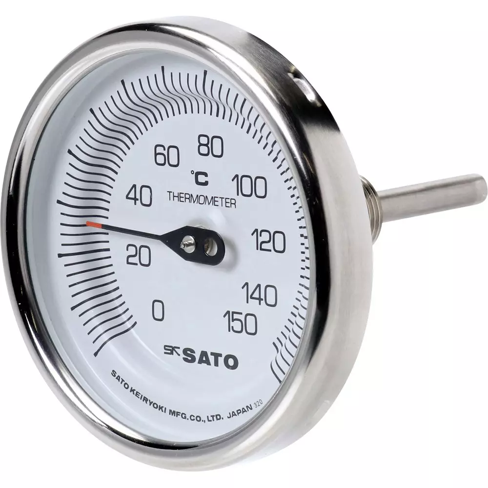 SATO KEIRYOKI Bimetal Thermometer 0 to 150 ℃ Measuring Range, BM-T-90S 0:150℃ 50L(2010-50)