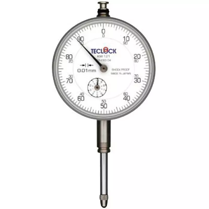 Teclock Dial Gauge Shock proof 20 mm Measuring Ranges 0.01 mm Minimum Reading, KM-121