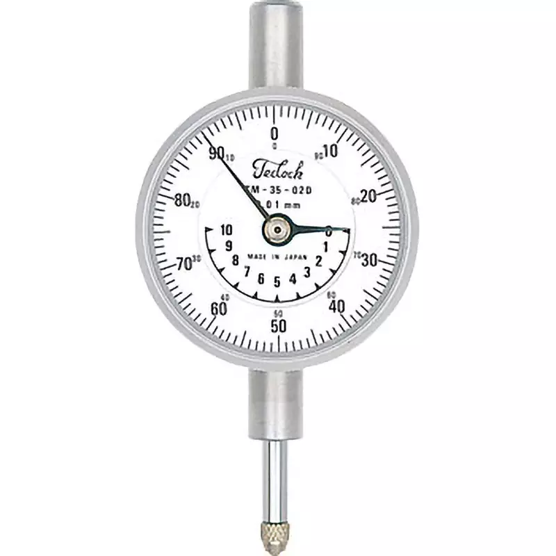 Teclock Small Dial Gauge 0-50-100 Scale Type 10 mm Measuring Ranges 0.01 mm Minimum Reading, TM-35-02DF