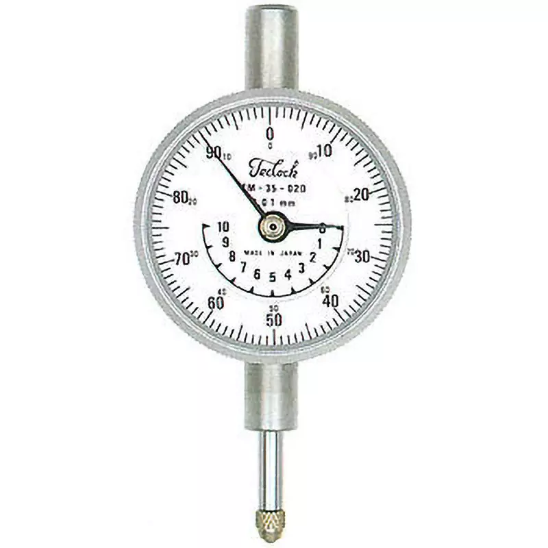Teclock Small Dial Gauge 10 mm Measuring Ranges 0.01 mm Minimum Reading 5 μm Repeatability, TM-35-02D