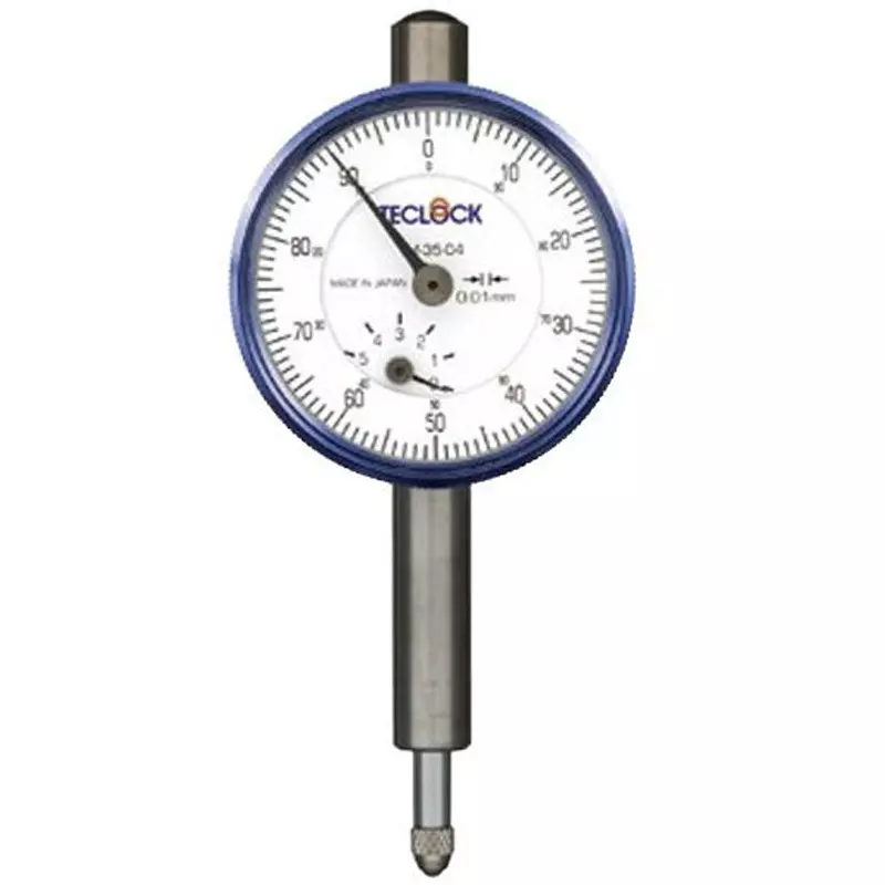 Teclock Small Dial Gauge Flat back lid 0-50-100 Scale Type 0 to 5 mm Measuring Ranges, TM-35-04F