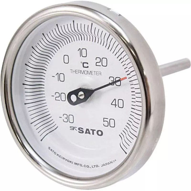 SATO KEIRYOKI Bimetal Thermometer -30 to 50 ℃ Measuring Range, BM-T-90S -30:50℃ 60L(2010-10)