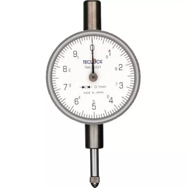 Teclock Small Dial Gauge 10 mm Measuring Ranges 0.1 mm Minimum Reading 1.5 or less N Measuring Force, TM-35-01F