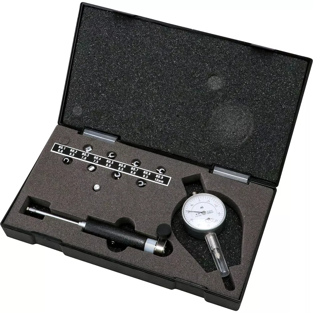Monotaro Cylinder Gauge For Small Diameter With Dial Gauge 6 To 10 mm Measuring Range, 12084793 (1 Kit)