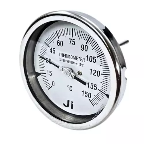 Japsin Instrumentation Bimetal Dial Thermometer Temperature Gauge 0 to 150°C Range 100 mm (4 inch) Dial Size, JIPL-BMT-100MM-8