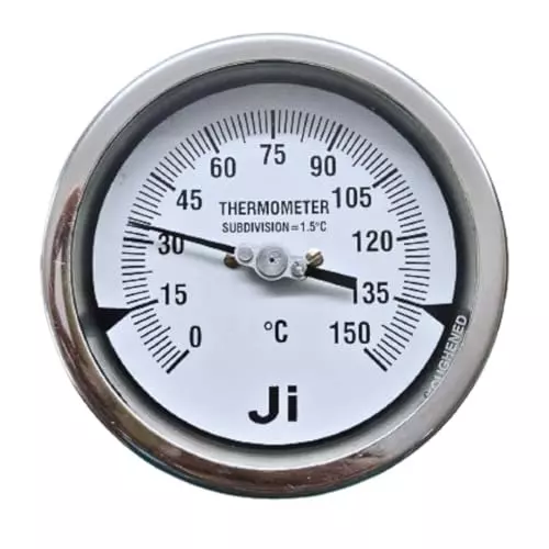 Japsin Instrumentation Bimetal Dial Thermometer Temperature Gauge 0 to 150°C Range 100 mm (4 inch) Dial Size, JIPL-BMT-100MM-8