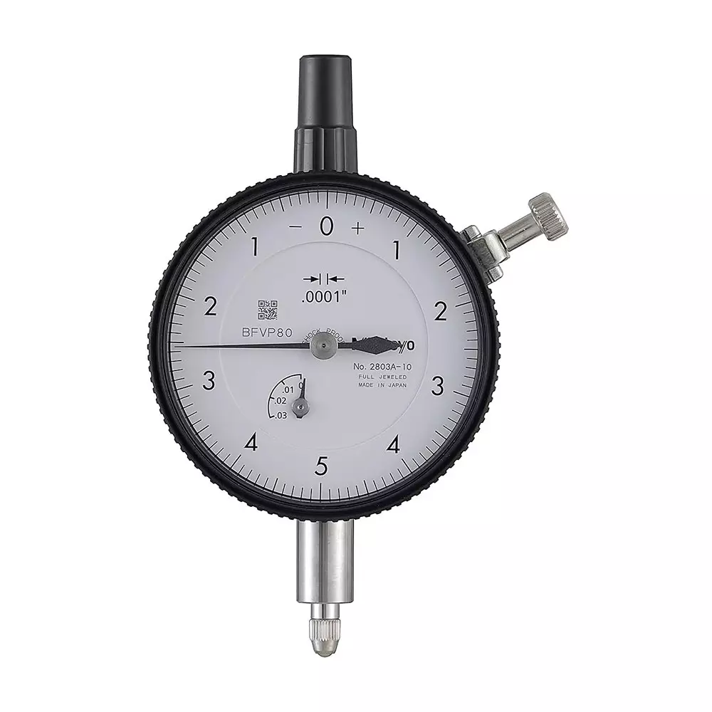 Mitutoyo Dial Indicator 0 - 0.025 inch Range, 0.0001 inch Graduation, 2803A-10