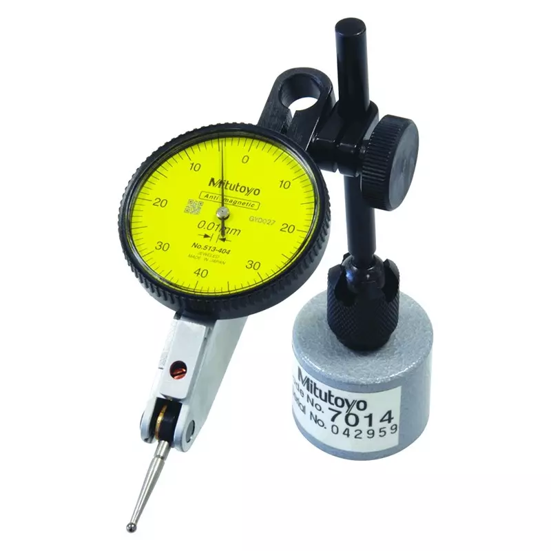 Mitutoyo Horizontal Type Dial Test Indicator with Magnetic Stand 0.8 mm Range ±0.008 mm Accuracy, 513-908-10E