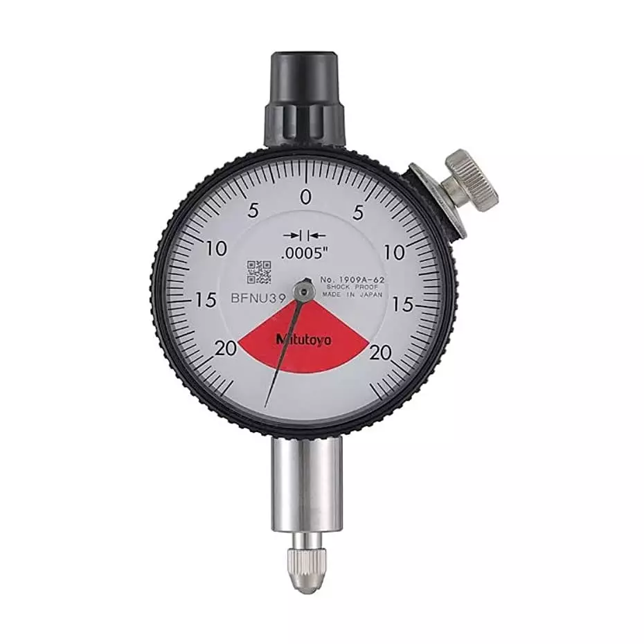 Mitutoyo Dial Indicator 0 - 0.006 inch Range, 0.0001 inch Graduation, 1910A-72