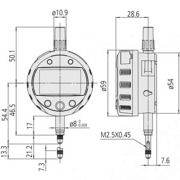 Mitutoyo Digimatic Indicator 543 Series 0-.500 inch / 12.7 mm Range, 543-341B-10