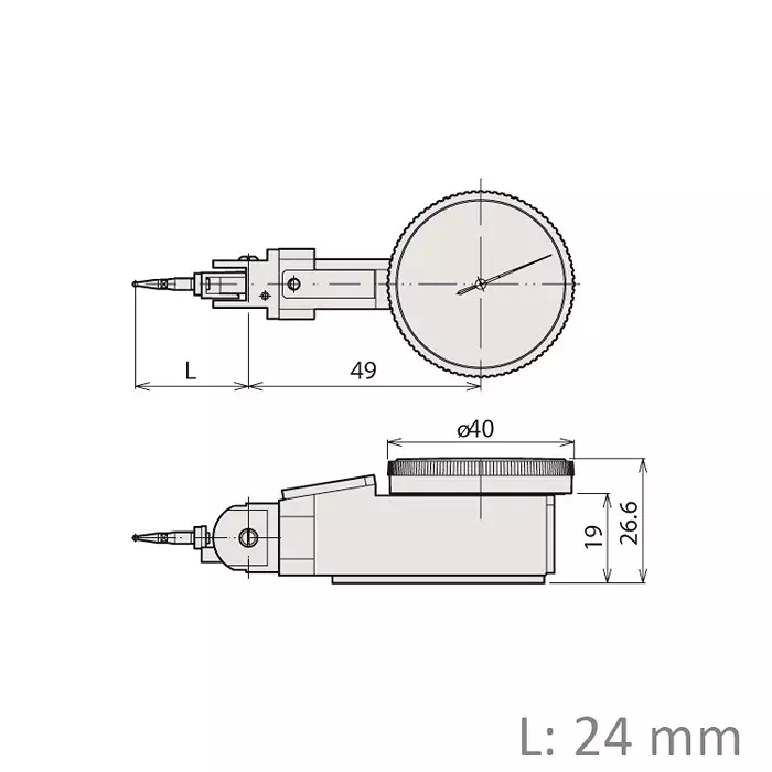 Mitutoyo Universal Type Dial Test Indicator 0.8 mm Range ±0.005 mm Accuracy, 513-304-10E