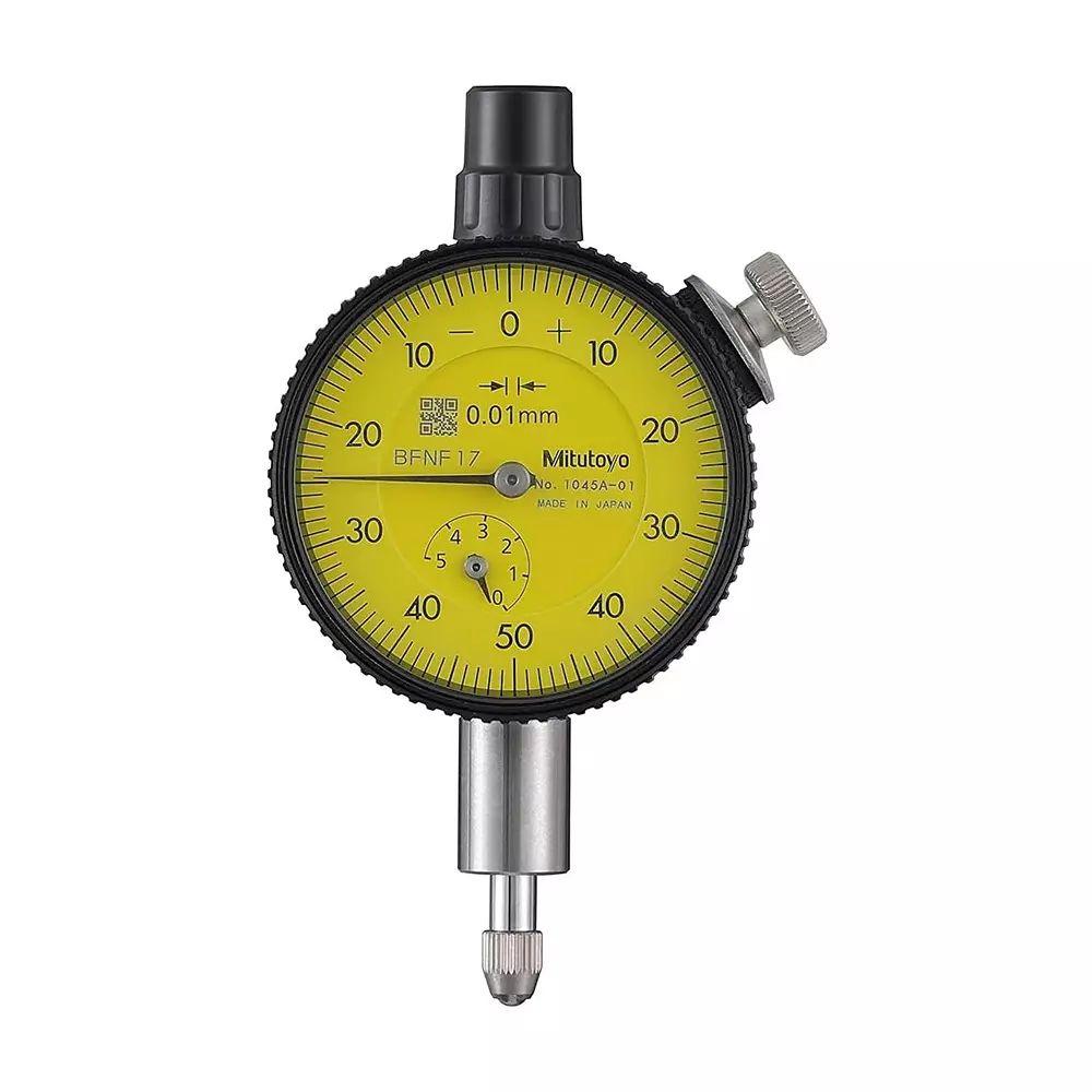 Mitutoyo Dial Indicator 0 - 5 mm Range, 0.01 mm Graduation, 1045A-01
