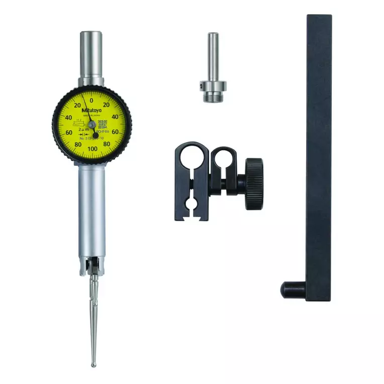Mitutoyo Horizontal Type Dial Test Indicator Full Set with Bracket 0.5 mm Range ±0.005 mm Accuracy, 513-514-10T