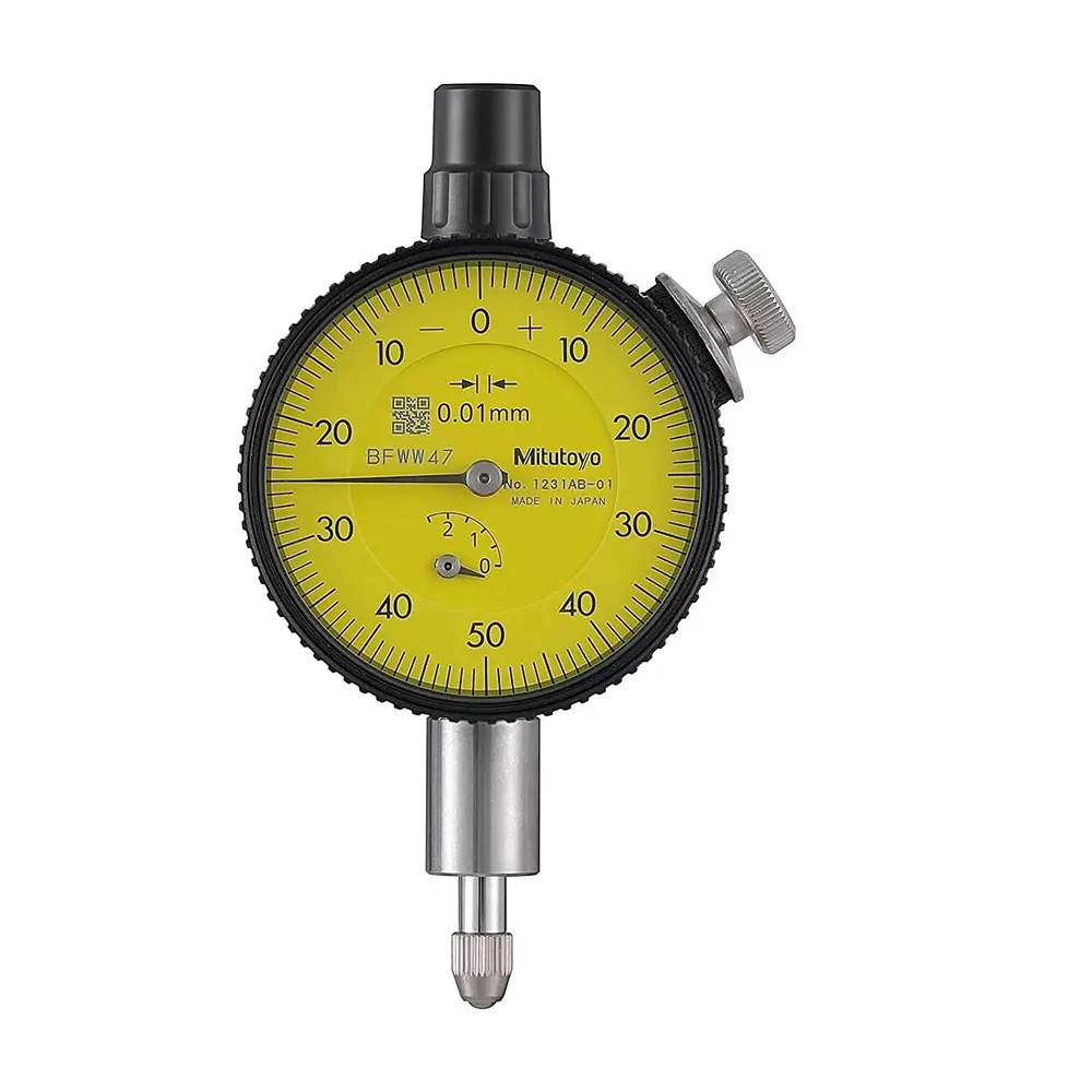 Mitutoyo Dial Indicator 0 - 2.5 mm Range, 0.01 mm Graduation, 1231AB-01