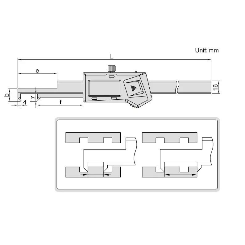 Insize Digital Hook Caliper with Data Surface 0-200 mm Range 325 mm Length, 1164-200