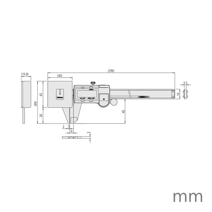 Mitutoyo ABSOLUTE Digimatic Caliper 0-180 mm Range ±0.05 mm Accuracy, 573-191-30