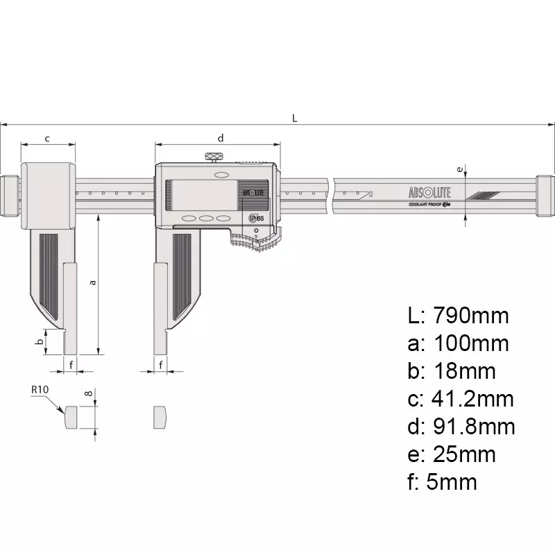 Mitutoyo ABSOLUTE Digimatic Carbon Fiber Caliper 0-600 mm Range Ceramic Jaw ±0.04 mm Accuracy, 552-156-10