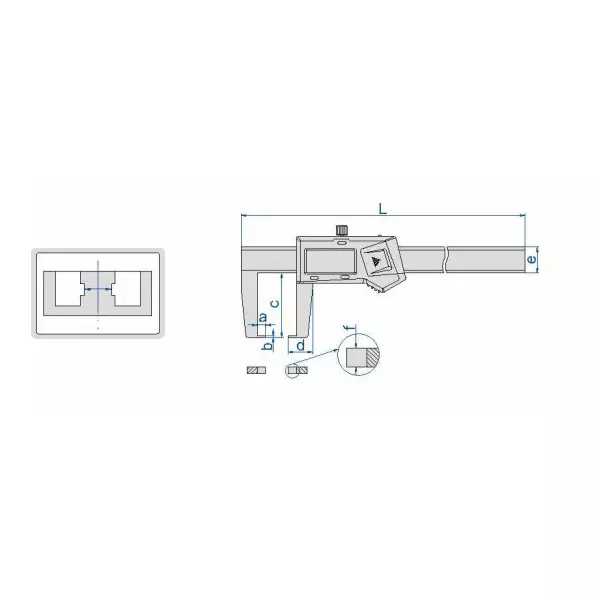 Insize Digital Outside Neck Caliper 0-500 mm Range, 1187-500A