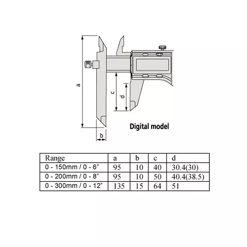 Mitutoyo ABSOLUTE Digimatic Offset Caliper 0-150 mm Range ±0.02 mm Accuracy, 573-701-20