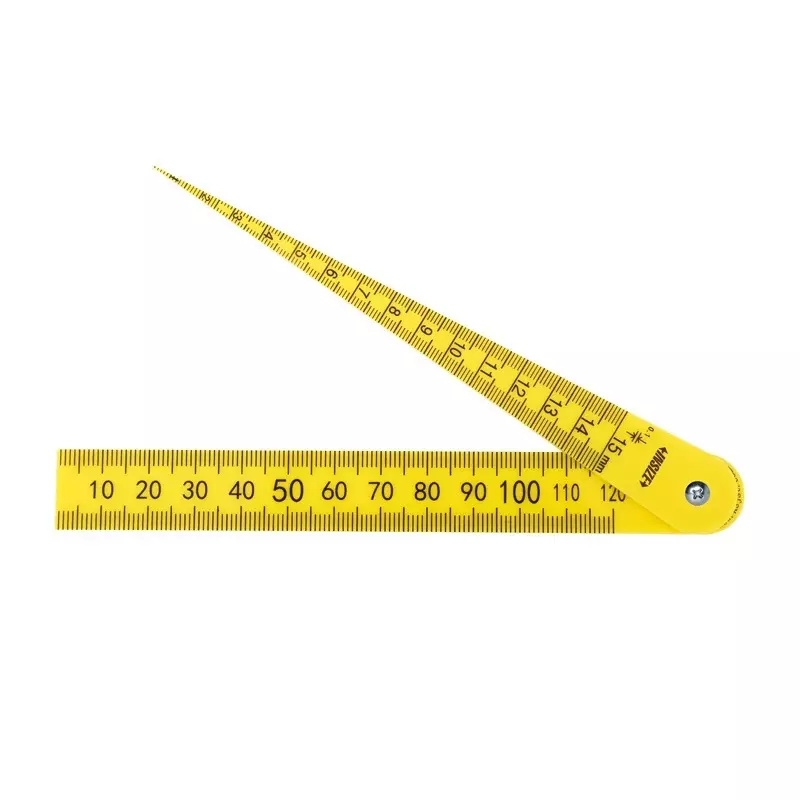 INSIZE Plastic Taper Gauge and Plastic Ruler Set with 0.5-15 mm Taper Gauge, 120 mm Ruler Range and ±0.10 mm Accuracy, 4628-1A