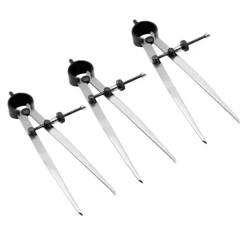 Buyohlic International Quick Release Wheel Spring Caliper Divider Size 4 inch (100 mm) Silver Color for Fast and Accurate Measurements, 1S-HUUJ-CV82 (Pack of 3)