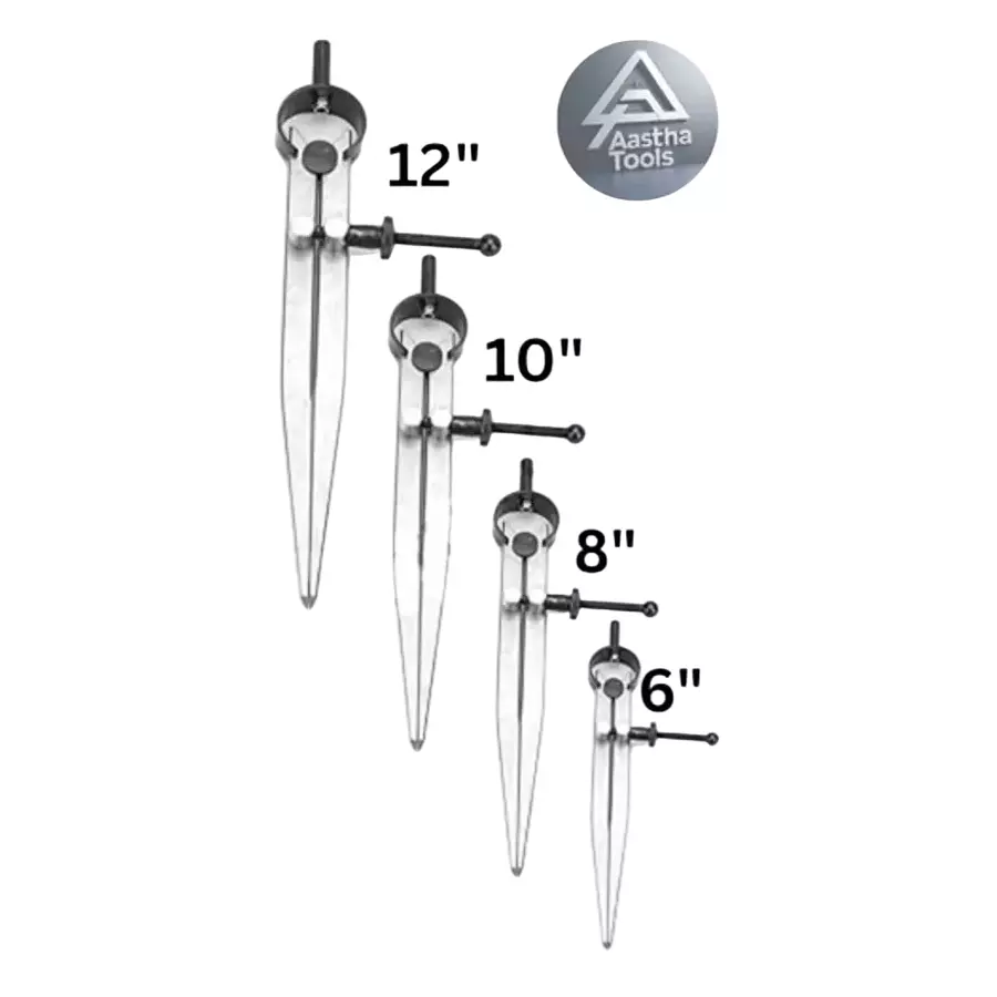 Aastha Tools Divider Caliper Set 6 inch, 8 inch, 10 inch, and 12 inch (150 mm, 200 mm, 250 mm, 300 mm) (Set of 4)