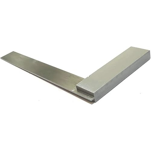 A.D INTERNATIONAL Tool Steel Machinist Try Square in Silver Color and 3,4, 6 inch (75, 100, 150 mm) Size for DIY, Woodworking, Metalworking, General Workshop Layout, 9D-0JQ5-XGOJ (Set of 3)