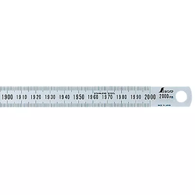 Shinwa Rules Narrow Straight Scale Silver with JCSS Calibration Stainless steel, 19068