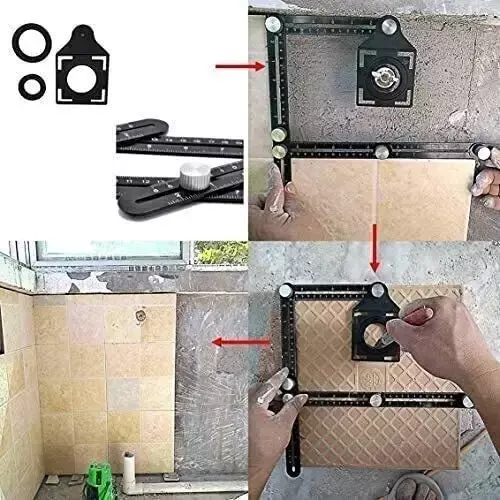 NIKTION Marking Gauge 30 cm Shaft Length Six-Fold Adjustable Arms Aluminum Alloy Black
