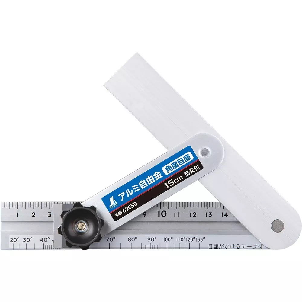 Shinwa Rules Aluminum Free Gold 15 cm Diagonal Cross Section Angle Scale 189x30x28 mm, 62659