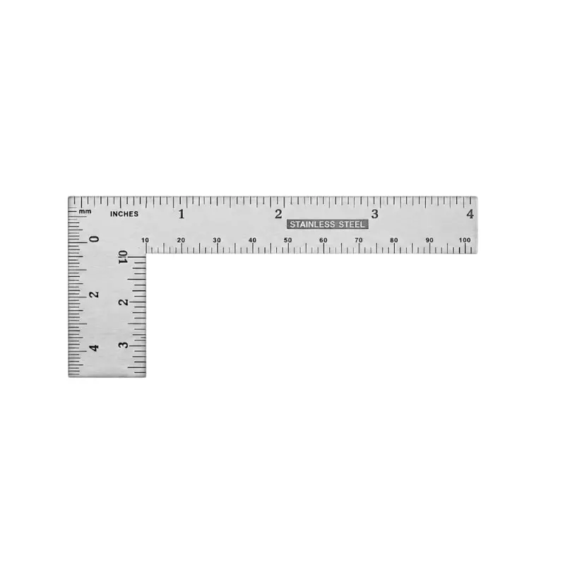 Kristeel Single Piece Flat Square Scale 0-6 inch (0 - 152 mm) Range Stainless Steel, 4961