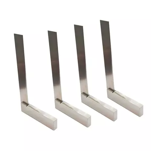 Buyohlic International Tool Steel Machinist Try Square in Silver Color and 6 inch (150 mm) Size for DIY, Woodworking, Metalworking, General Workshop Layout, G6-5DHD-98EG (Set of 4)