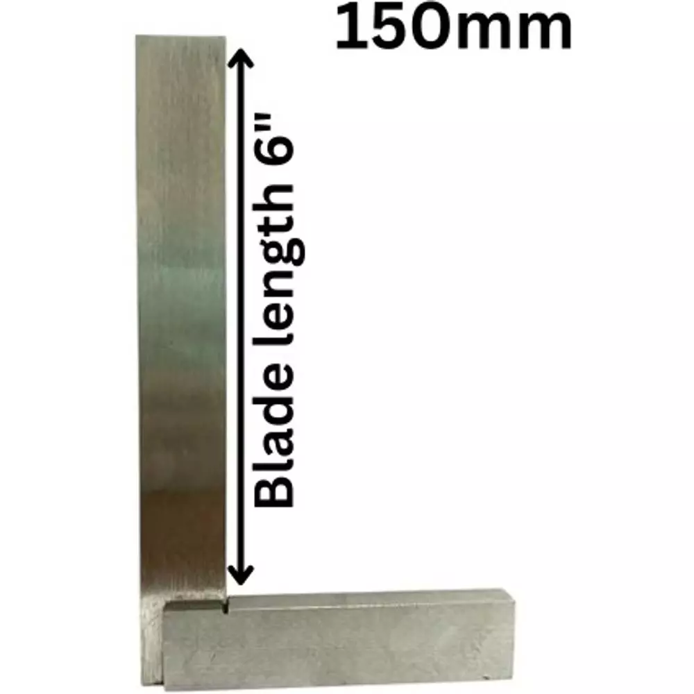 Aastha Tools Engineering Try Square 152 mm (6 inch) Blade Length & 100 mm Tongue Length (Pack of 2)