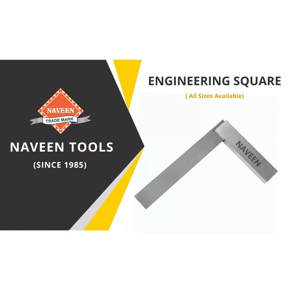 NAVEEN Engineering Try Square Mild Steel Body Size 6 inch (150 mm) for Wood Working, Metal Working, HZ-CWR8-QCTG