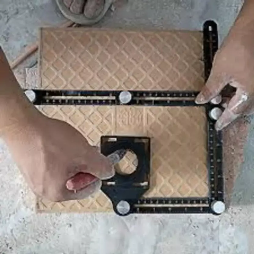 Fairmate Multi Angle Tile Hole Maker Measuring Tool Non Magnetic Metal Black 30 cm for Home & Professional Use