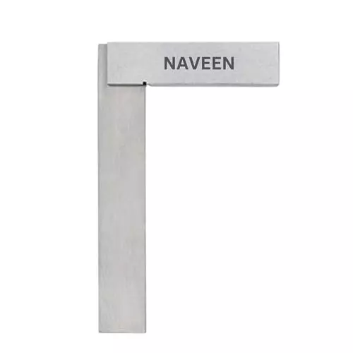 NAVEEN Engineering Try Square Mild Steel Body Size 4 inch (100 mm) for Wood Working, Metal Working, 3M-FA66-GMYQ