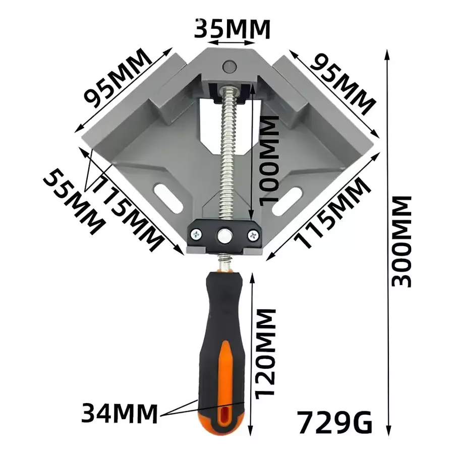 Heptik Corner Clamp With Adjustable Jaw 90° for Woodworking, Welding, and Photo Framing