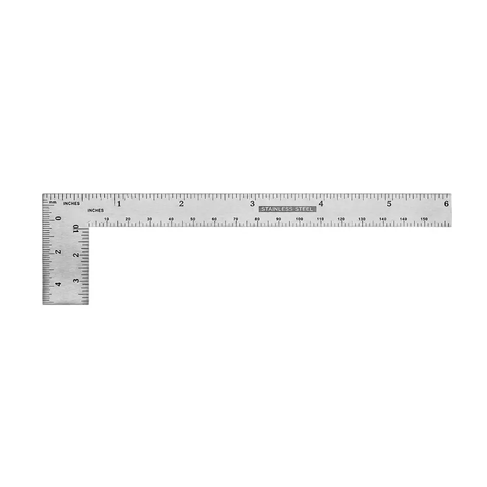 Kristeel Single Piece Flat Square Scale 0-4 inch (0 - 101 mm) Range Stainless Steel, 4960