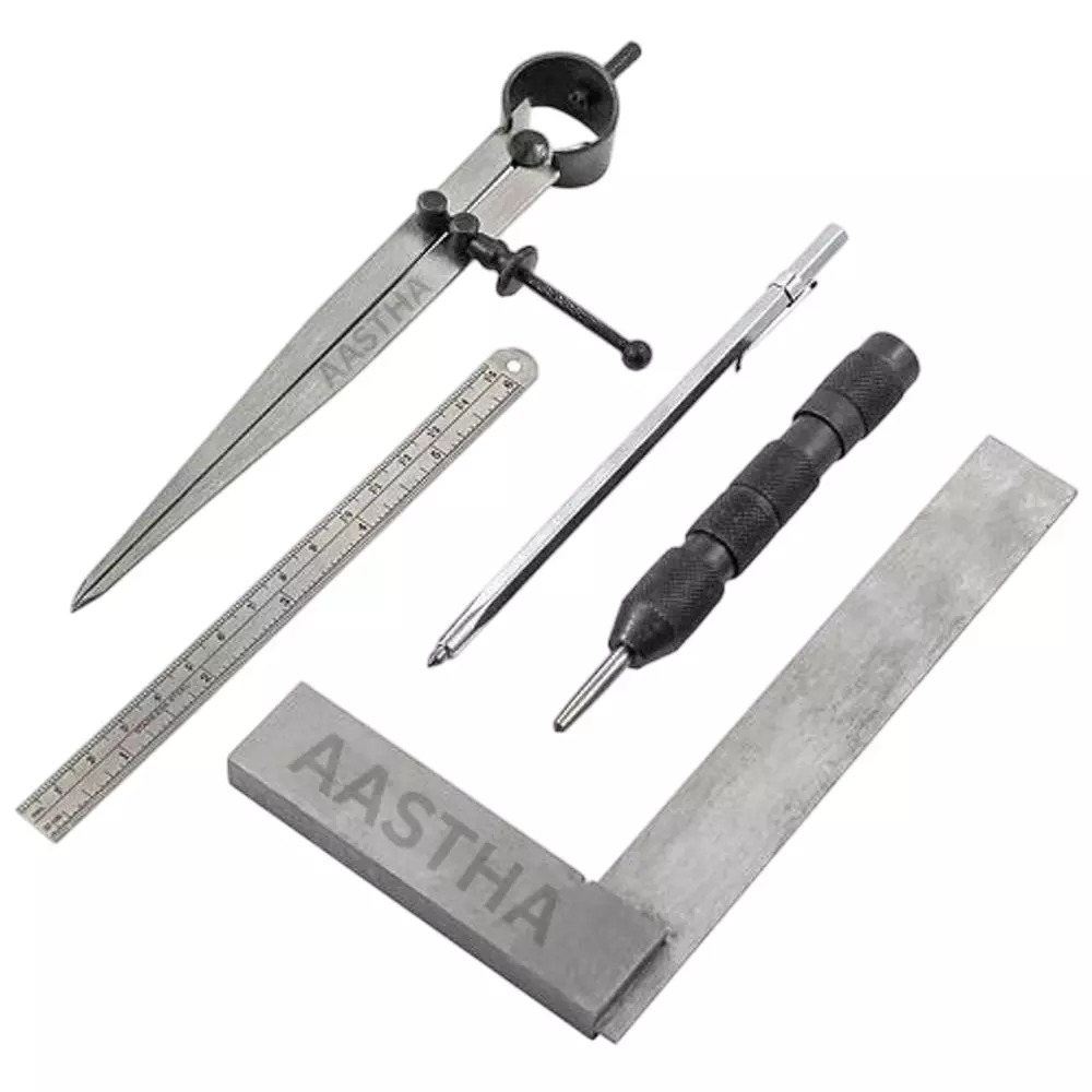 Aastha Tools Engineer's Try Square Marking and Measuring Stainless Steel (Set of 5)