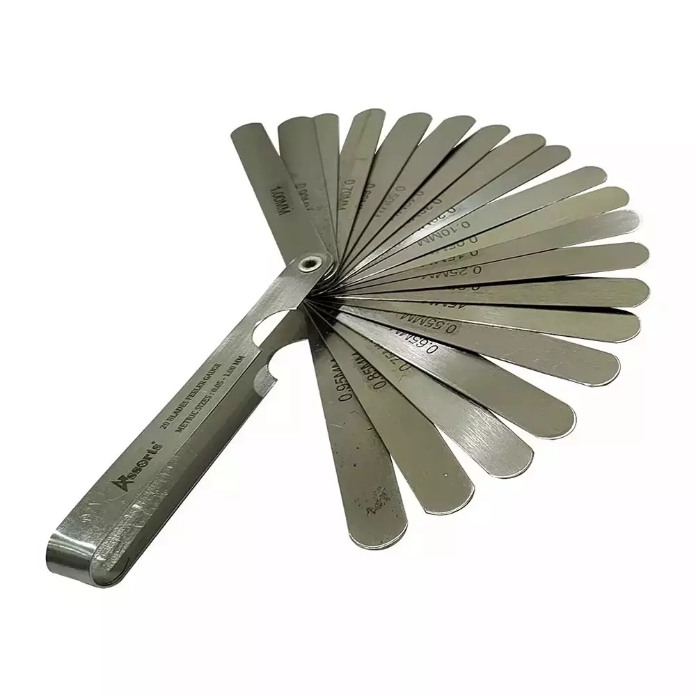 Buyohlic International Stainless Steel Feeler Gauge Metric Size 20 Blades and 0.05 to 1.0 mm Size Range, V5-QR56-EGF7